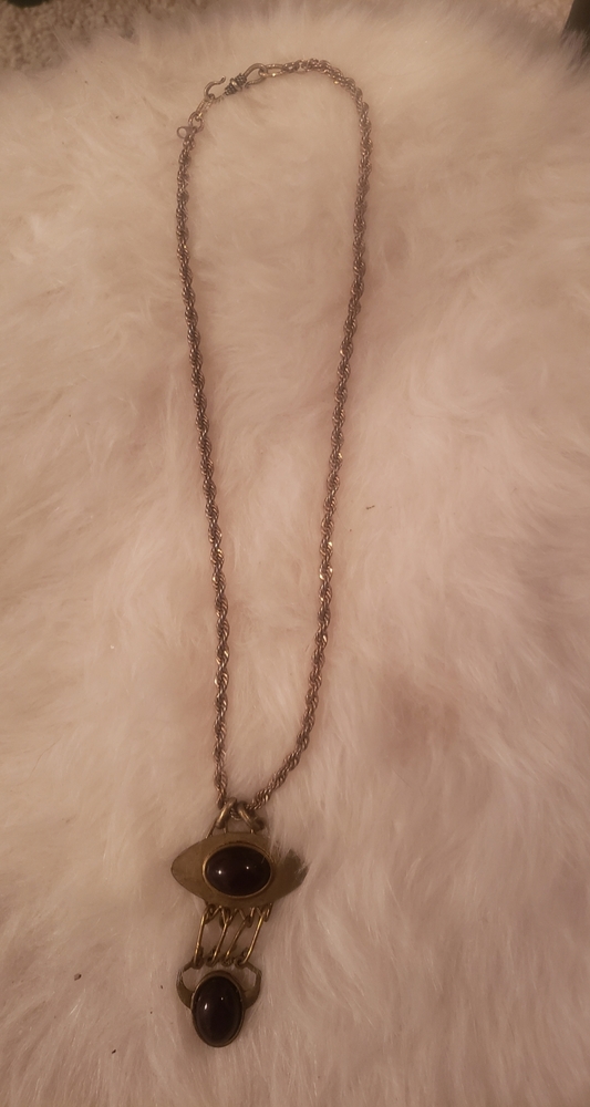 Gold and Burgundy Tone Necklace